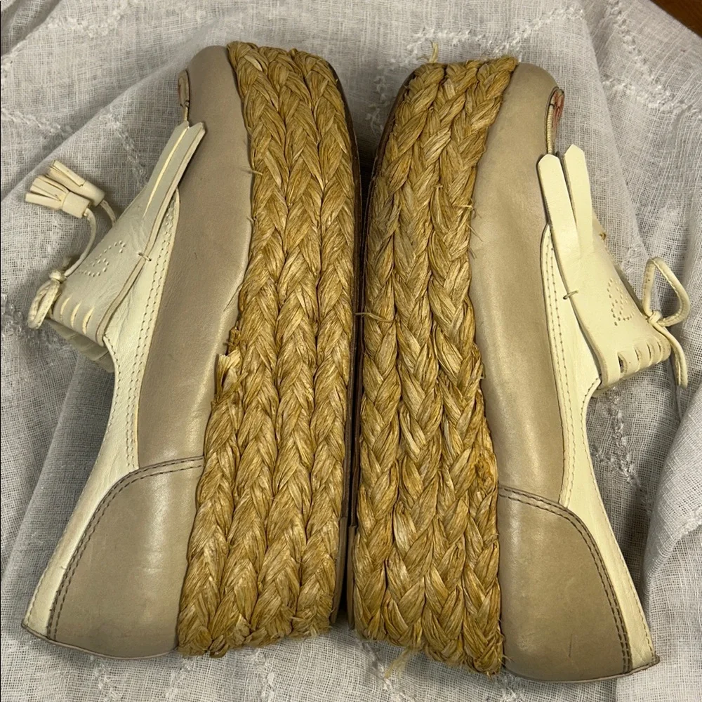 Tory Burch platforms leather loafers with tassles